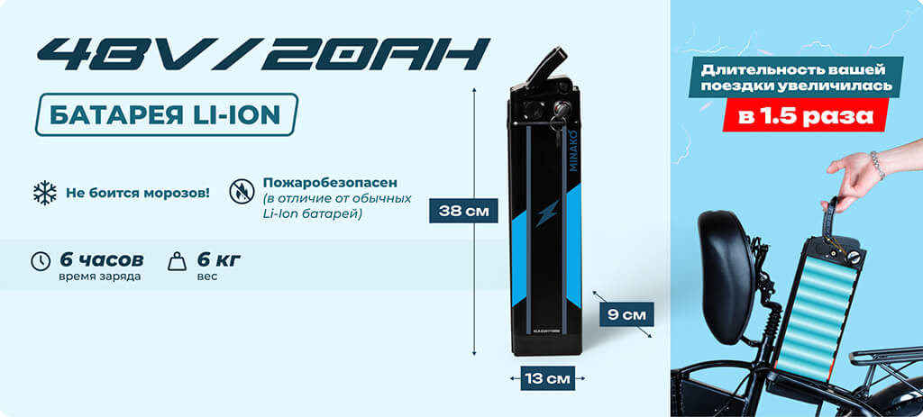 Minako F10 PRO 20 Ah преимущества