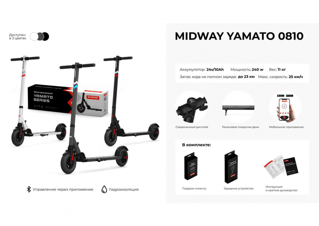 Электросамокат Midway Yamato 0810