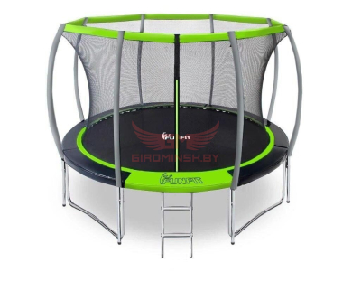 Купить Батут Funfit 374 см - 12ft PRO с внутренней сеткой зелёный