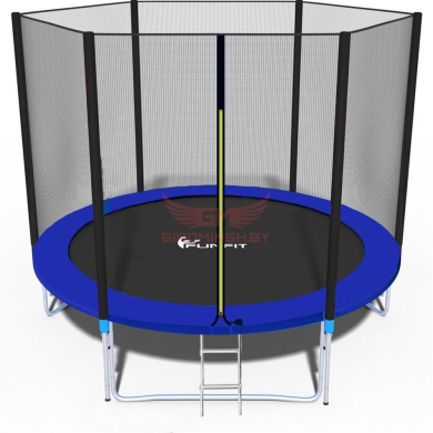 Купить Батут Funfit 252см - 8ft PRO с внешней сеткой синий